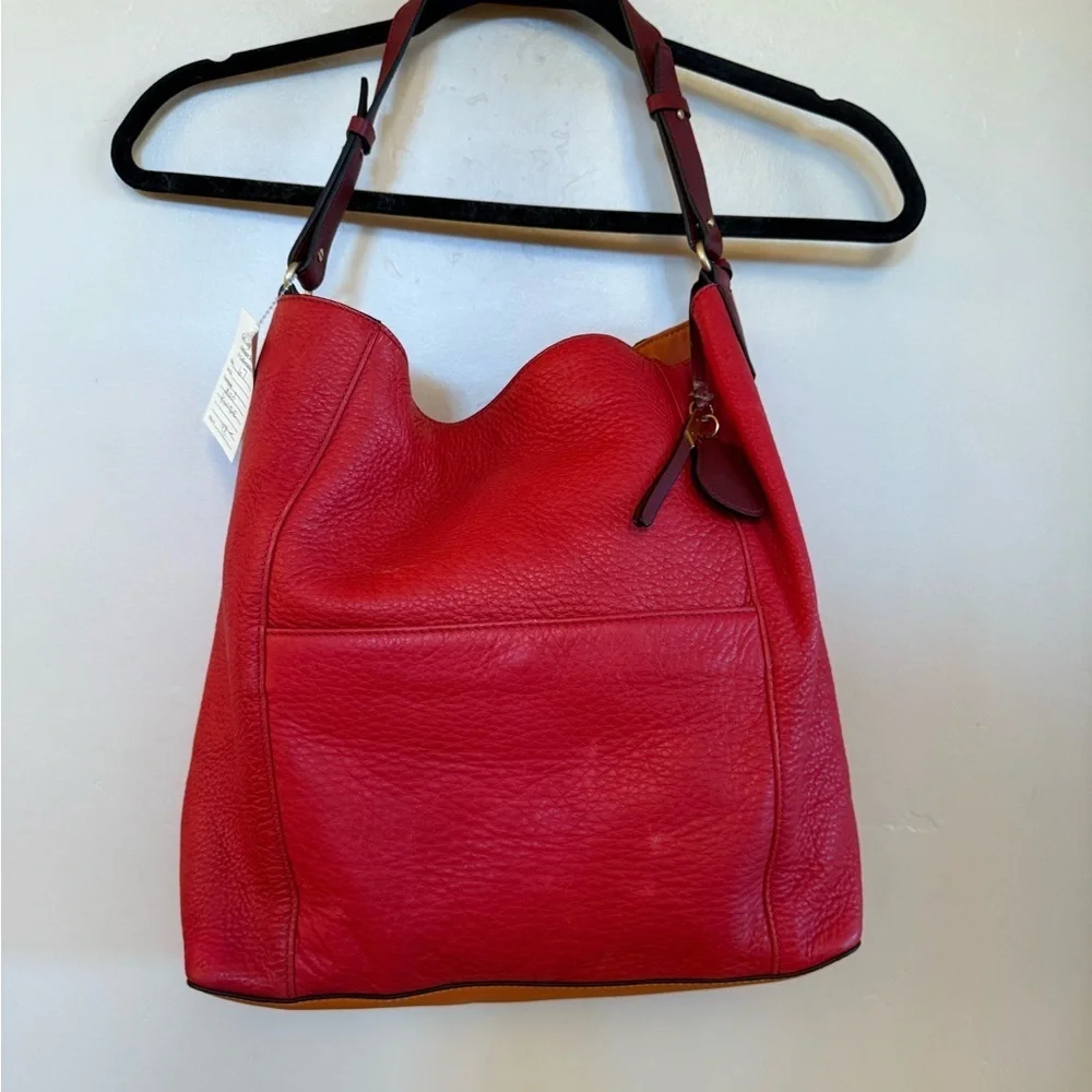 Tahari Pink and Red Hobo Bag